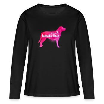 Liebende Labrador Mama - Frauen Premium Bio Langarmshirt - Schwarz - Vorne - Julia (174cm)