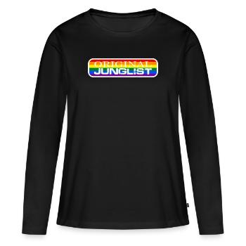 Original Junglist Drum and Bass DnB 90s Pride Mix - T-shirt manches longues Premium bio Femme - noir - Devant - Julia (174cm)
