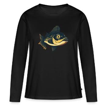 Fish pike perch angler - Women's Premium Organic Long Sleeve Shirt - black - Front - Julia (174cm)