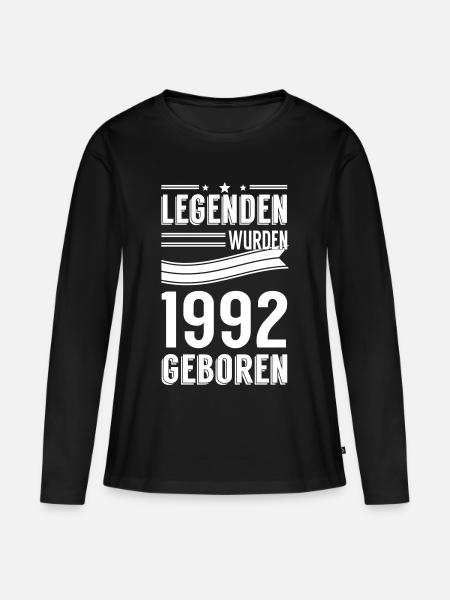 1992 - Frauen Premium Bio Langarmshirt - Schwarz