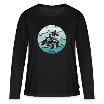 VTT Biker Retro Design Quad Quad Quad Quad - T-shirt manches longues Premium bio Femme - noir - Devant - Julia (174cm)