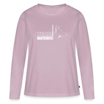 TEAM Xoloitzcuintle Chien Chien Wilsigns - T-shirt manches longues Premium bio Femme - rose poudré - Devant - Julia (174cm)