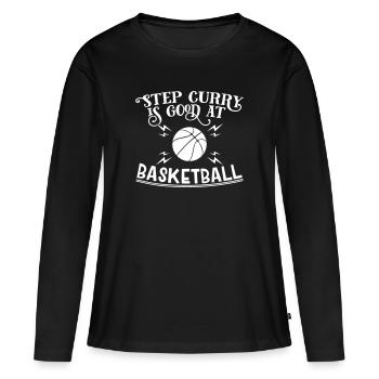 Bonne au basket-ball - T-shirt manches longues Premium bio Femme - noir - Devant - Julia (174cm)