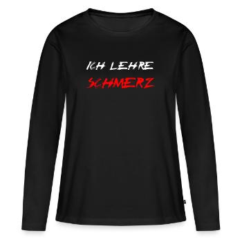 Ich lehre Schmerz - Frauen Premium Bio Langarmshirt - Schwarz - Vorne - Julia (174cm)