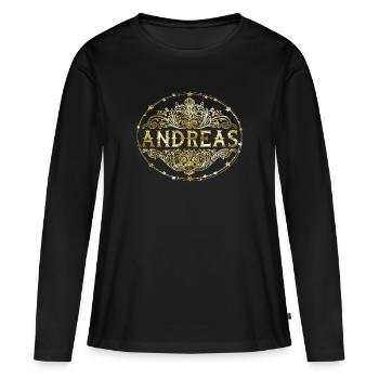 Andreas - T-shirt manches longues Premium bio Femme - noir - Devant - Julia (174cm)
