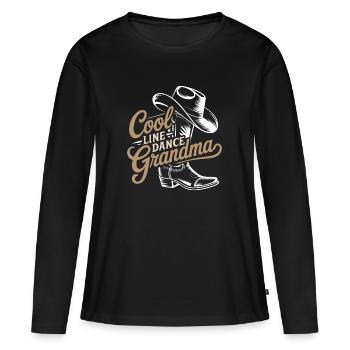 Coole Line Dance Oma. Oma hat Freude am Tanzen - Frauen Premium Bio Langarmshirt - Schwarz - Vorne - Julia (174cm)