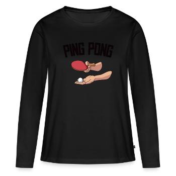 Serve Table Tennis Ball Table Tennis Player Ping - Women's Premium Organic Long Sleeve Shirt - black - Front - Julia (174cm)