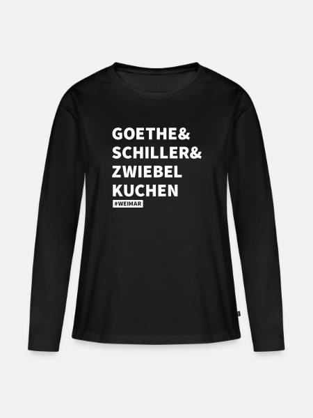 Weimar - Frauen Premium Bio Langarmshirt - Schwarz