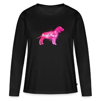 Liebende Beagle Mama - Frauen Premium Bio Langarmshirt - Schwarz - Vorne - Julia (174cm)
