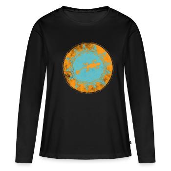"Baleares spain" (beidseitig bedruckt!) - Frauen Premium Bio Langarmshirt - Schwarz - Vorne - Julia (174cm)