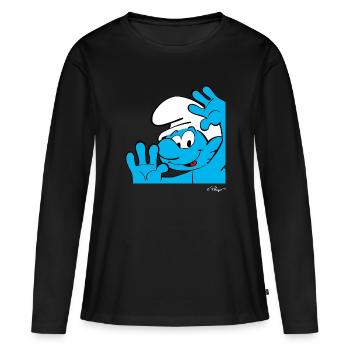 Die Schlümpfe Jokey Schlumpf Überraschungsschlumpf - Frauen Premium Bio Langarmshirt - Schwarz - Vorne - Julia (174cm)