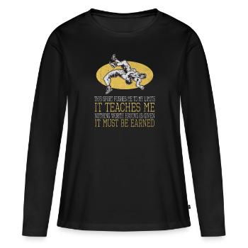 Lutteur professionnel gagné Wrestling Limit - T-shirt manches longues Premium bio Femme - noir - Devant - Julia (174cm)