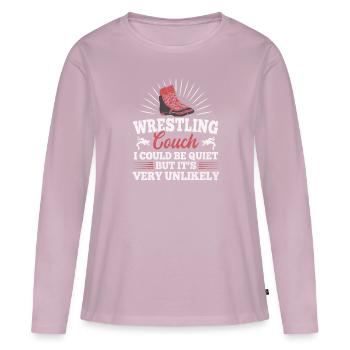 Canapé de lutte - T-shirt manches longues Premium bio Femme - rose poudré - Devant - Julia (174cm)