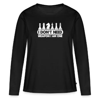 Chess Chess Grandmaster Don't Need Weapon - Women's Premium Organic Long Sleeve Shirt - black - Front - Julia (174cm)