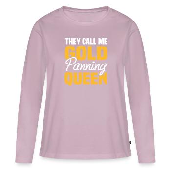 They Call Me Gold Panning Queen Schatzjägerin - Frauen Premium Bio Langarmshirt - Altrosa - Vorne - Julia (174cm)