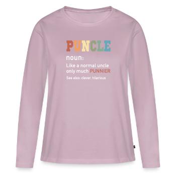 Puncle Normal Uncle Much Punnier Lustiger Onkel - Frauen Premium Bio Langarmshirt - Altrosa - Vorne - Julia (174cm)