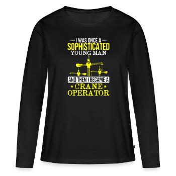 Grutier Grue Ouvrier de la construction Grue Grue Grue Grue Grue - T-shirt manches longues Premium bio Femme - noir - Devant - Julia (174cm)