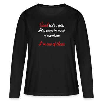 Scad Isn't Rare Herzinfarkt Überlebender Geschenk - Frauen Premium Bio Langarmshirt - Schwarz - Vorne - Julia (174cm)