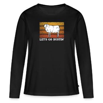 Let's Go Butin' Mutton Vintage Sheep Gift - Women's Premium Organic Long Sleeve Shirt - black - Front - Julia (174cm)