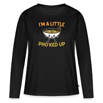 Je suis un peu pho’ked up Asie du Sud-Est Vietnam soupe - T-shirt manches longues Premium bio Femme - noir - Devant - Julia (174cm)
