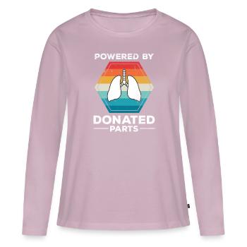 Donneur propulsé Lung Survivor Vintage - T-shirt manches longues Premium bio Femme - rose poudré - Devant - Julia (174cm)
