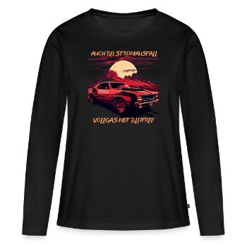 Kein strom, kein Problem - Frauen Premium Bio Langarmshirt - Schwarz - Vorne - Julia (174cm)
