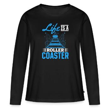 Life Is A Roller Coaster Roller Coaster Park Gift - T-shirt manches longues Premium bio Femme - noir - Devant - Julia (174cm)