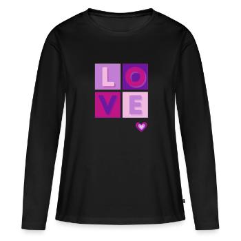 LOVE (Positive Design) - Women's Premium Organic Long Sleeve Shirt - black - Front - Julia (174cm)