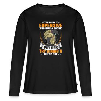 Soudage Elector Soudage Brûlant Torche de soudage - T-shirt manches longues Premium bio Femme - noir - Devant - Julia (174cm)