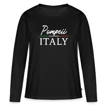 Éruption volcanique de Pompéi en Italie - T-shirt manches longues Premium bio Femme - noir - Devant - Julia (174cm)