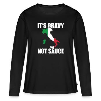C’est de la sauce, pas de la sauce Cuisine italienne - T-shirt manches longues Premium bio Femme - noir - Devant - Julia (174cm)