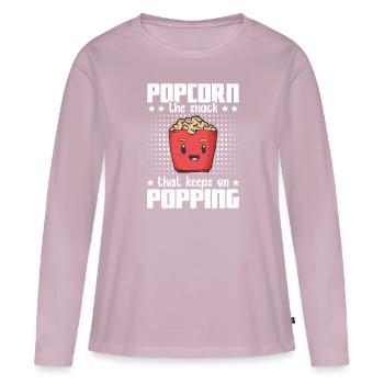 Popcorn Snack Popping - Women's Premium Organic Long Sleeve Shirt - dusky pink - Front - Julia (174cm)