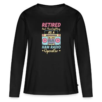 Présentateur de radio retraite fête d’adieu cadeau - T-shirt manches longues Premium bio Femme - noir - Devant - Julia (174cm)