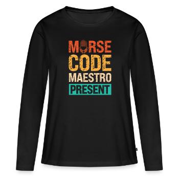 Radio Moderator Vintage Morse Code Experte - Frauen Premium Bio Langarmshirt - Schwarz - Vorne - Julia (174cm)