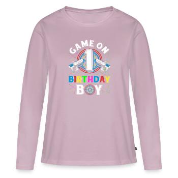 Lasertag Game On 1 Birthday Boy Indoor Laser Tag - Women's Premium Organic Long Sleeve Shirt - dusky pink - Front - Julia (174cm)