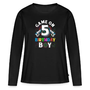 Jeu de Lasertag sur 5 Anniversaire Garçon Intérieur Laser Tag - T-shirt manches longues Premium bio Femme - noir - Devant - Julia (174cm)