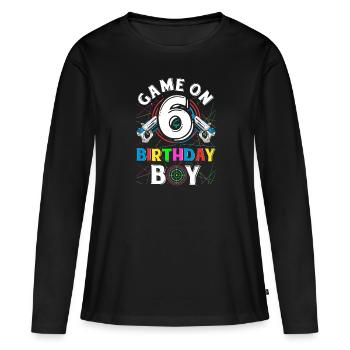 Jeu de Lasertag sur 6 Anniversaire Garçon Intérieur Laser Tag - T-shirt manches longues Premium bio Femme - noir - Devant - Julia (174cm)
