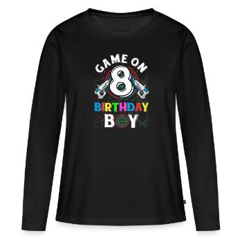 Jeu de Lasertag sur 8 Anniversaire Garçon Intérieur Laser Tag - T-shirt manches longues Premium bio Femme - noir - Devant - Julia (174cm)