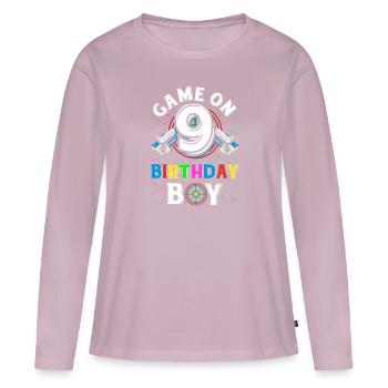 Lasertag Game On 9 Birthday Boy Indoor Laser Tag - Women's Premium Organic Long Sleeve Shirt - dusky pink - Front - Julia (174cm)