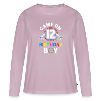 Lasertag Game On 12 Birthday Boy Indoor Laser Tag - Women's Premium Organic Long Sleeve Shirt - dusky pink - Front - Julia (174cm)