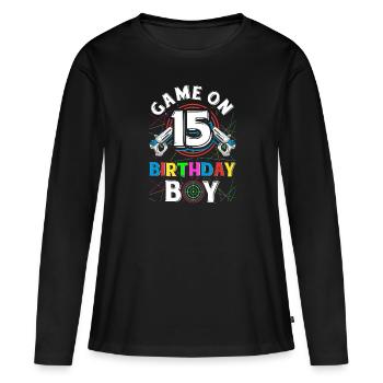 Jeu de Lasertag Sur 15 Anniversaire Garçon Intérieur Laser Tag - T-shirt manches longues Premium bio Femme - noir - Devant - Julia (174cm)