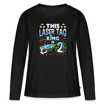 Lasertag King est un garçon d’anniversaire 2 Laser Tag intérieur - T-shirt manches longues Premium bio Femme - noir - Devant - Julia (174cm)