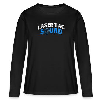Cadeau de tournoi Laser Tag Squad Laser Tag - T-shirt manches longues Premium bio Femme - noir - Devant - Julia (174cm)