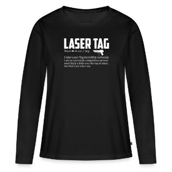 Définition du laser tag - T-shirt manches longues Premium bio Femme - noir - Devant - Julia (174cm)
