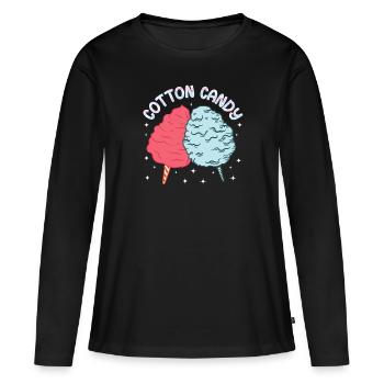 Barbe à papa drôle barbe à papa cadeau - T-shirt manches longues Premium bio Femme - noir - Devant - Julia (174cm)
