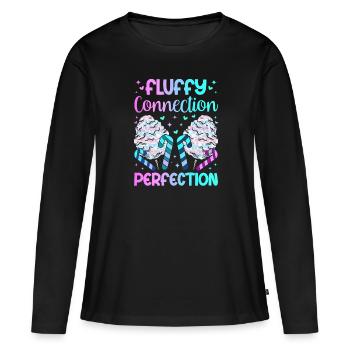 Barbe à papa Fluffy Connection Perfection - T-shirt manches longues Premium bio Femme - noir - Devant - Julia (174cm)