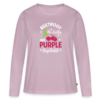 Beetroot Earthy Purple Vegetable - Rüben Gemüse - Women's Premium Organic Long Sleeve Shirt - dusky pink - Front - Julia (174cm)