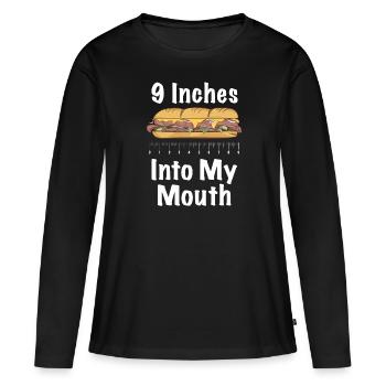 Sandwich - T-shirt manches longues Premium bio Femme - noir - Devant - Julia (174cm)