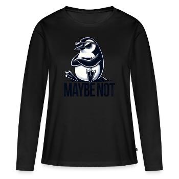 pingouin cool avec des lunettes de soleil apathique - T-shirt manches longues Premium bio Femme - noir - Devant - Julia (174cm)