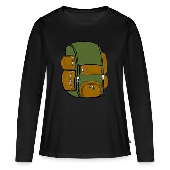 backpack - Women's Premium Organic Long Sleeve Shirt - black - Front - Julia (174cm)